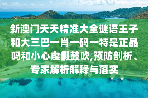 新澳门天天精准大全谜语王子和大三巴一肖一码一特是正品吗和小心虚伪张扬,预防剖析、专家剖析诠释与落实