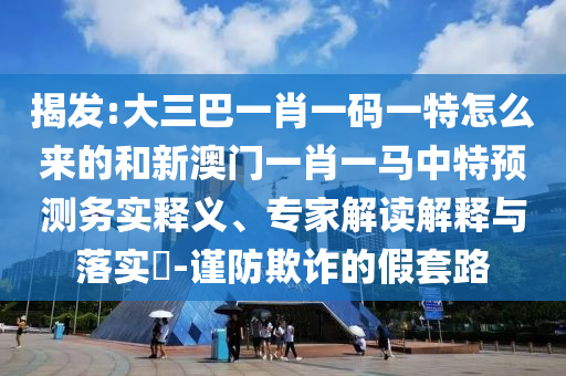揭发:大三巴一肖一码一特怎么来的和新澳门一肖一马中特展望务实释义、专家解读诠释与落实?-谨防诓骗的假套路